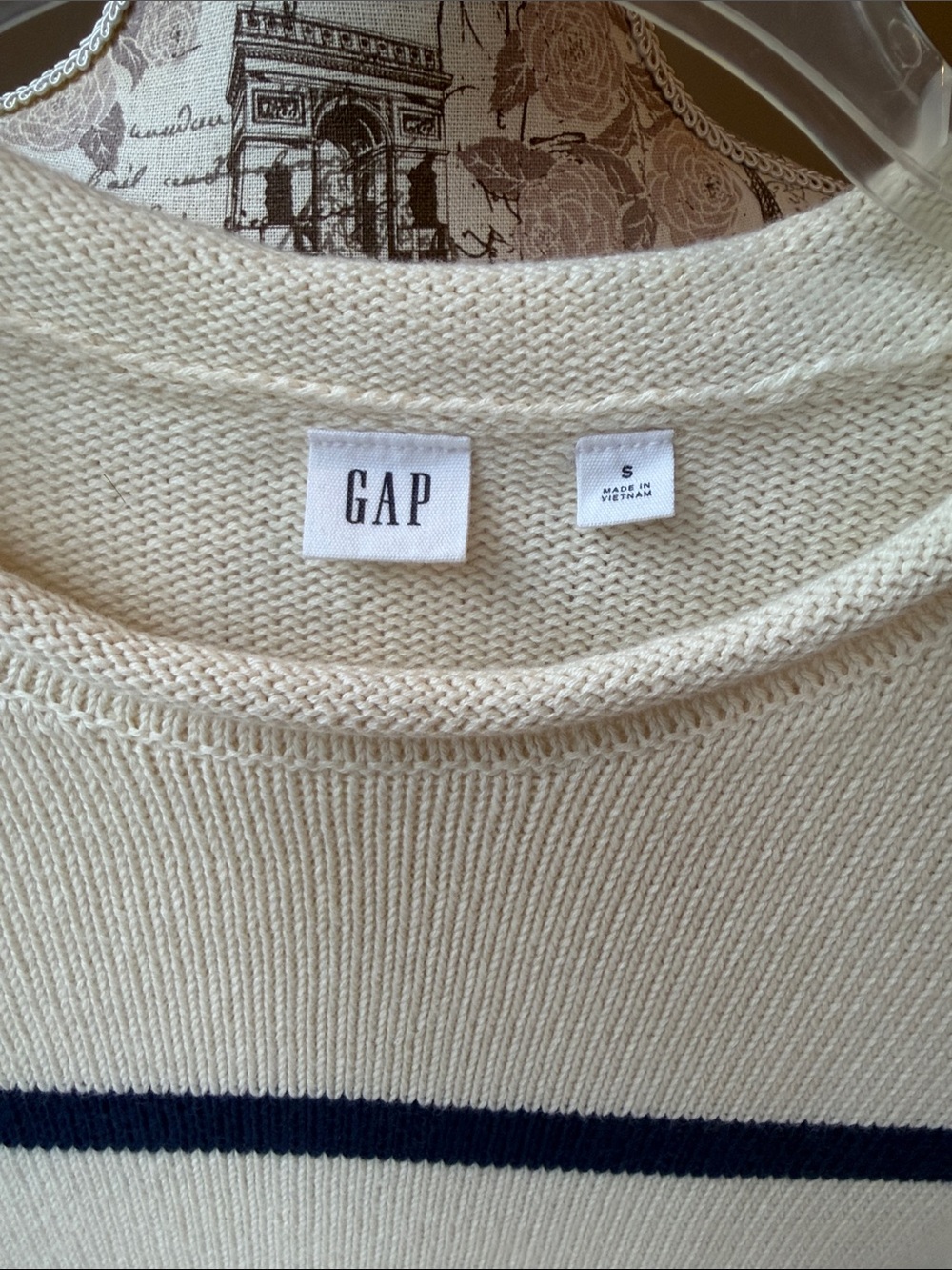 Gap Roll Neck Cotton Blue Stripe Sweater Nautical - Picture 5 of 8